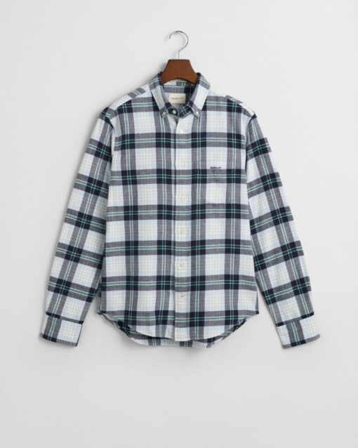 Gant Reg Flannel Plaid Shirt Fresh Blue