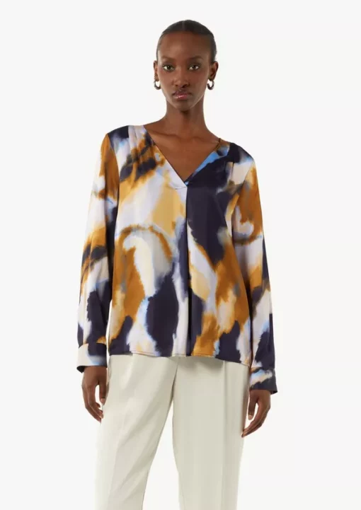 Comma, Multicolored Blouse Royal Blue