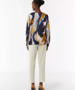Comma, Multicolored Blouse Royal Blue