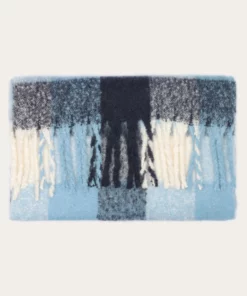 Knowledge Cotton Apparel Checked Scarf Blue Check