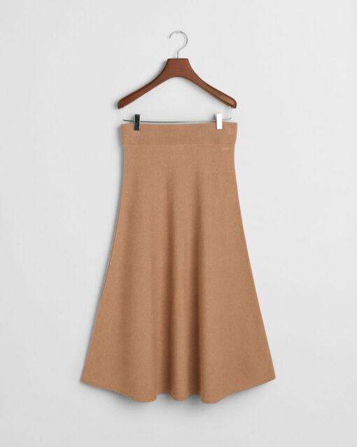 Gant Woman Superfine Lambswool Skirt Caramel Beige