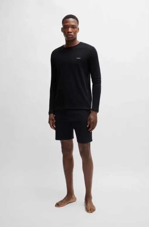 Boss Waffle LS Pyjama T-shirt Black