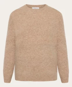 Knowledge Cotton Apparel Lambswool Crew Neck Kelp Melange
