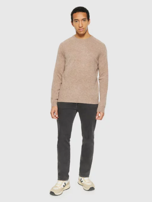 Knowledge Cotton Apparel Lambswool Knit Kelp Melange
