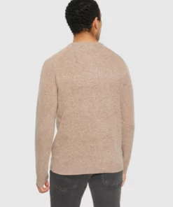 Knowledge Cotton Apparel Lambswool Knit Kelp Melange