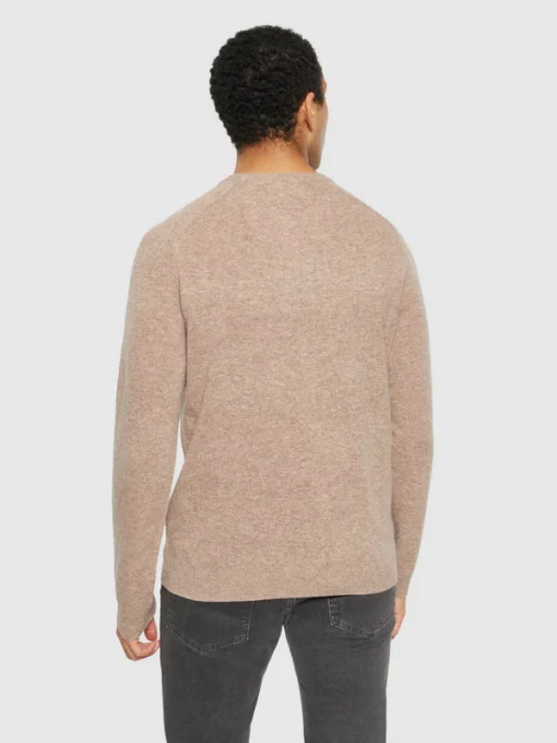 Knowledge Cotton Apparel Lambswool Knit Kelp Melange