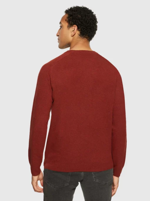 Knowledge Cotton Apparel Lambswool Knit Fired Brick