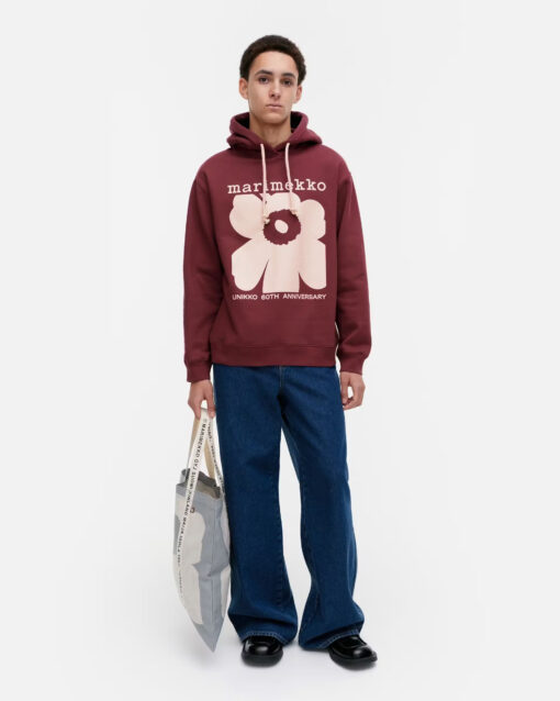 Marimekko Kioski Luuppi II Unikko Placement Hoodie Wine Red/Rose