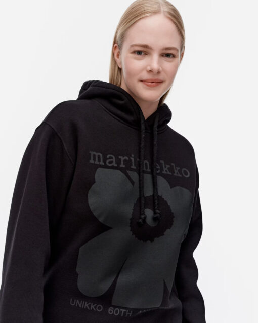 Marimekko Kioski Luuppi II Unikko Placement Hoodie Black