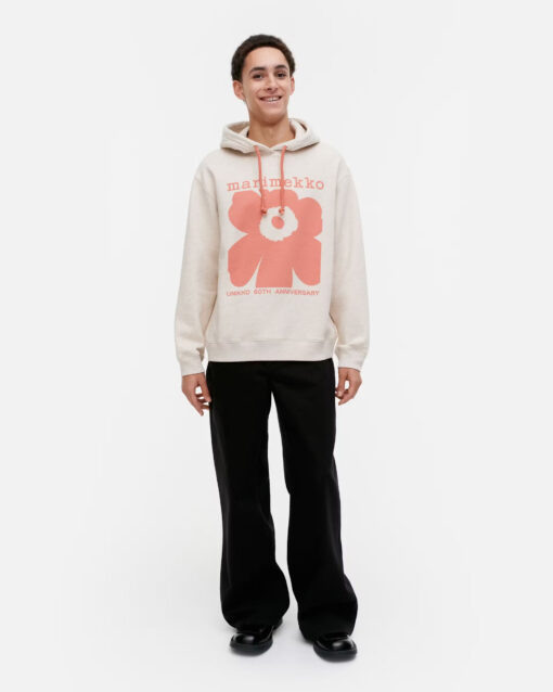 Marimekko Kioski Luuppi II Unikko Placement Hoodie Beige Melange/Peach