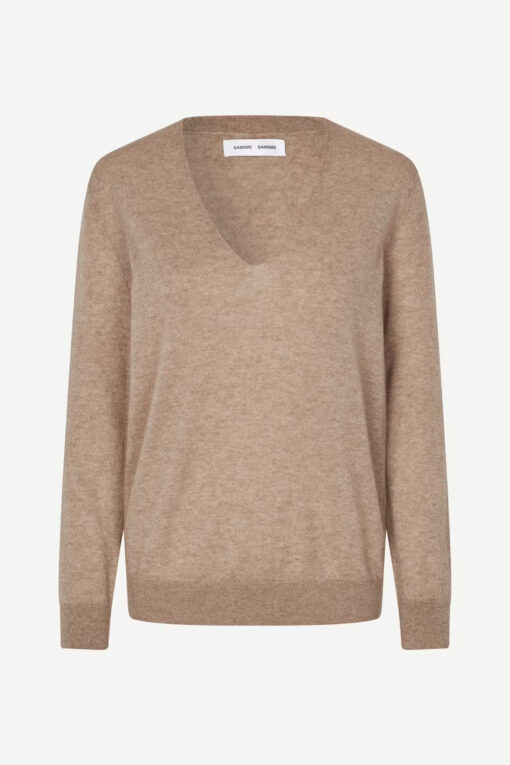 Samsøe Samsøe Salorea V-Neck Sweater Khaki Melange