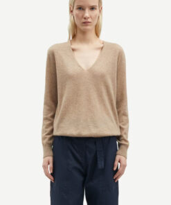Samsøe Samsøe Salorea V-Neck Sweater Khaki Melange