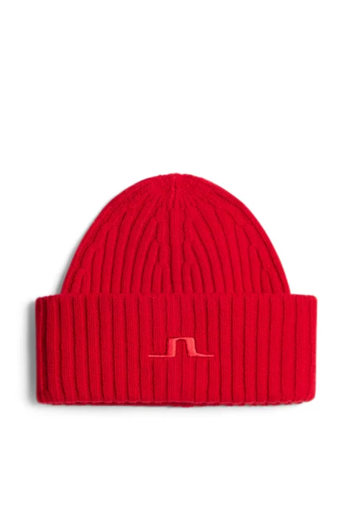 J.Lindeberg Jive Wool Beanie Barbados Cherry