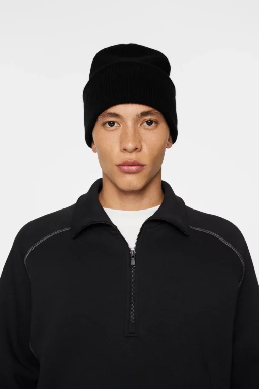 J.Lindeberg Monti Cashmere Blend Beanie Black