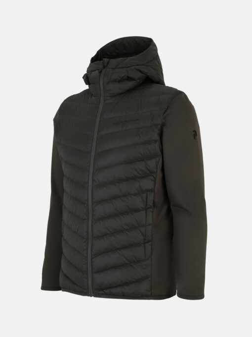 Peak Performance Frost Down Hybrid Hood Jacket Men Olive Extreme