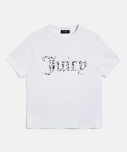 Juicy Couture Diamante Jewel Logo Girlfriend T-shirt White