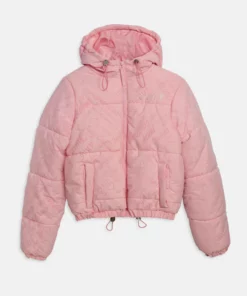 Juicy Couture Margie Aqua Activated Print Puffer Almond Blossom