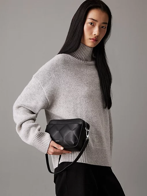 Calvin Klein Diamond Quilt Camera Bag Black