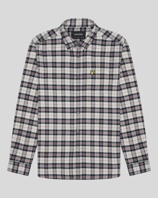 Lyle & Scott Check Flannel Shirt Dark Navy