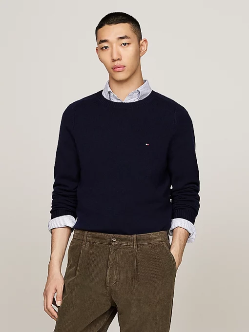 Tommy Hilfiger Pure Lambswool Crew Neck Desert SKy