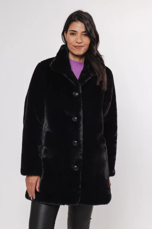 Rino & Pelle Nonna Faux Fur Coat Black