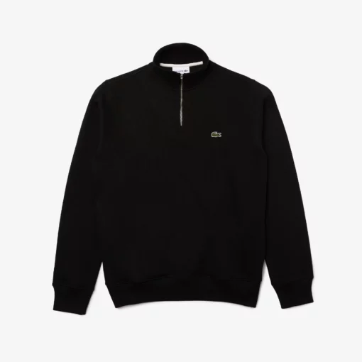 Lacoste Zip-Up High Neck Interlock Sweatshirt Black