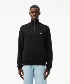 Lacoste Zip-Up High Neck Interlock Sweatshirt Black