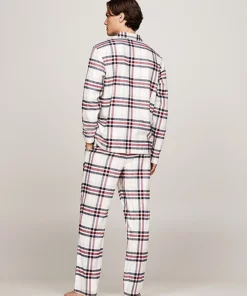 Tommy Hilfiger Ls Flannel Pyjama Set Heritage Plaid Ivory