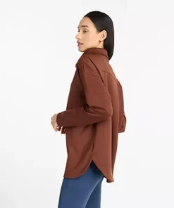 New Balance Tech Knit Oversized Half Zip Rich Oak