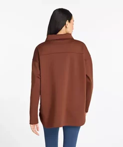 New Balance Tech Knit Oversized Half Zip Rich Oak