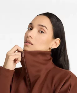 New Balance Tech Knit Oversized Half Zip Rich Oak