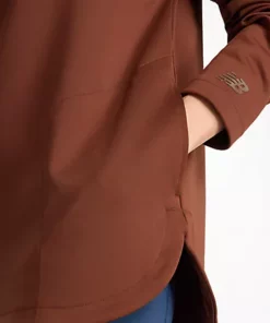 New Balance Tech Knit Oversized Half Zip Rich Oak