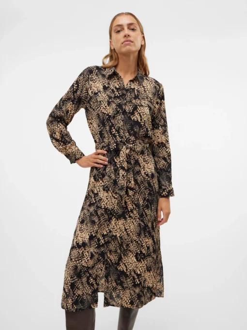 Vero Moda Ofreya 7/8 Shirt Dress Brown