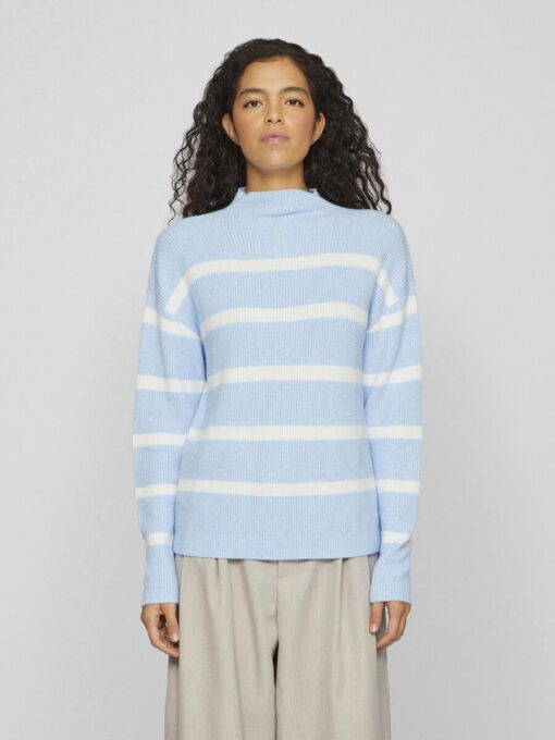 Vila Ril Mockneck Knit Kentucky Blue