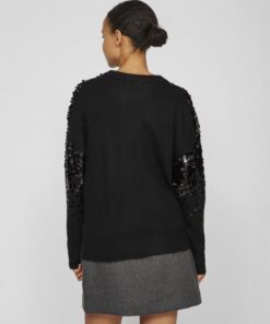 Vila Siquin Seguin Knit Top Black