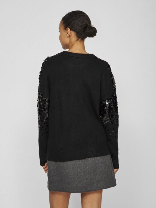 Vila Siquin Seguin Knit Top Black