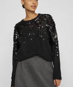 Vila Siquin Seguin Knit Top Black