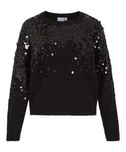 Vila Siquin Seguin Knit Top Black