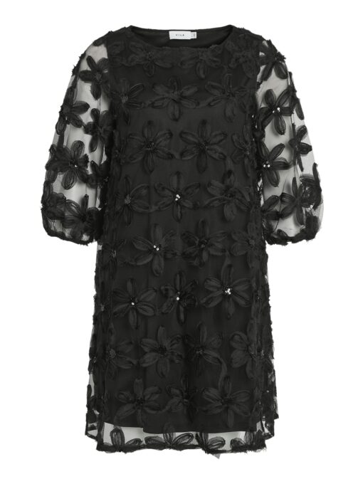 Vila Flora 3/4 Short Dress Black