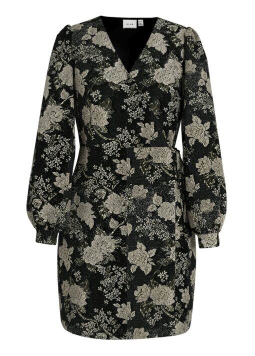 Vila Othea Short Wrap Dress Black Beauty