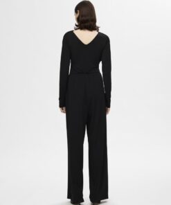 Selected Femme Rana LS Wrap Jumpsuit Black