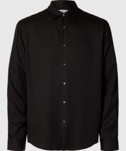 Selected Homme Relax Charlie Satin Shirt Black