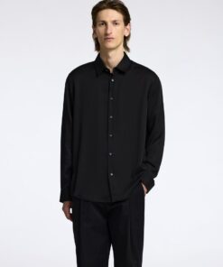 Selected Homme Relax Charlie Satin Shirt Black