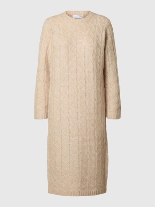 Selected Femme Almina Knit Cable Dress Birch