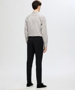 Selected Homme Slim Performance AOP Shirt Egret
