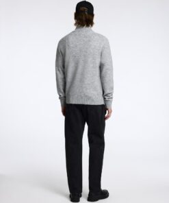 Selected Homme Rai Half Zip Knit Light Grey Melange