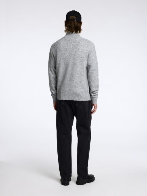 Selected Homme Rai Half Zip Knit Light Grey Melange