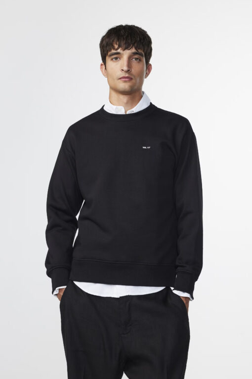 NN.07 Briggs Brushed fleece Sweatshirt Black