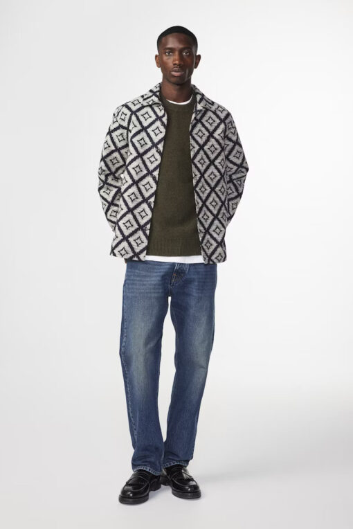 NN.07 Julio Jacquard Overshirt Blue Multi
