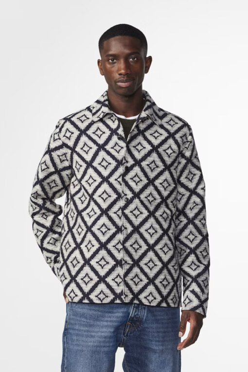 NN.07 Julio Jacquard Overshirt Blue Multi